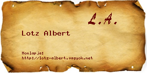 Lotz Albert névjegykártya